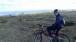 Ashley on the Abbots Way at Gripper's Hill, with impressive views across the whole of South Devon